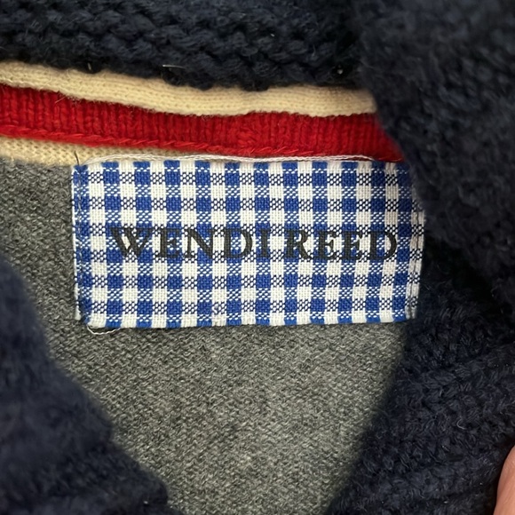 WENDI REED Cashmere Turtleneck Cardigan Striped Colored Placket - Size 1 (Small) - Picture 5 of 10